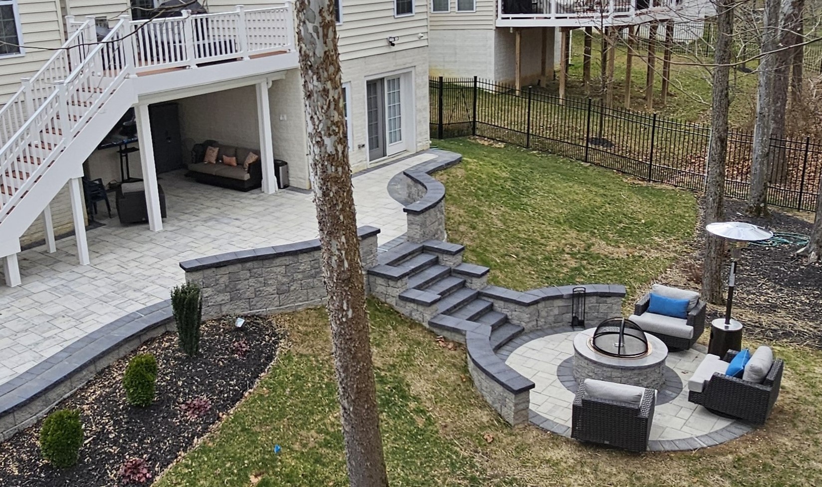 KP Contracting - Hardscaping with Custom Patio stones and Fireplace